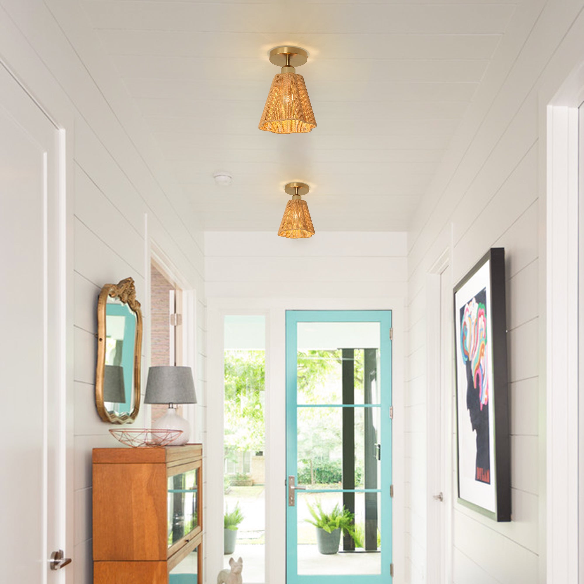 Yves 1 Light Semi Flush Mount Ceiling Light 7 Inch