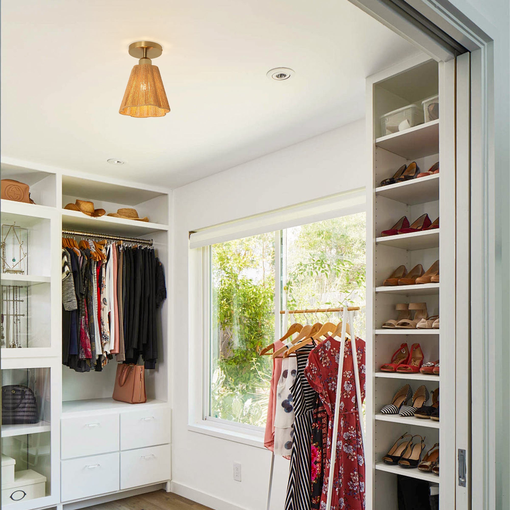 Yves 1 Light Semi Flush Mount Ceiling Light 7 Inch