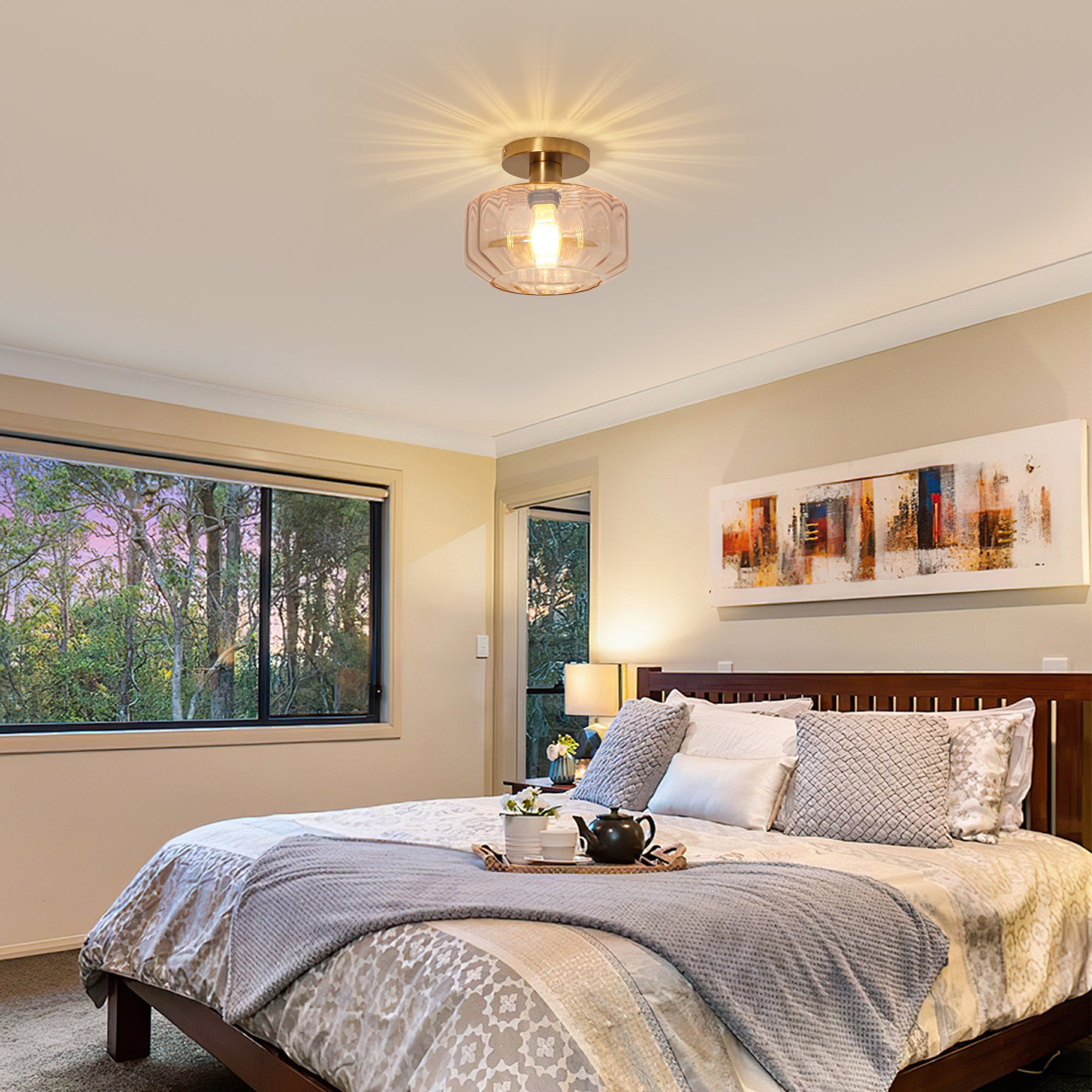 Gerald 1 Light Semi Flush Mount Ceiling Light 9 Inch