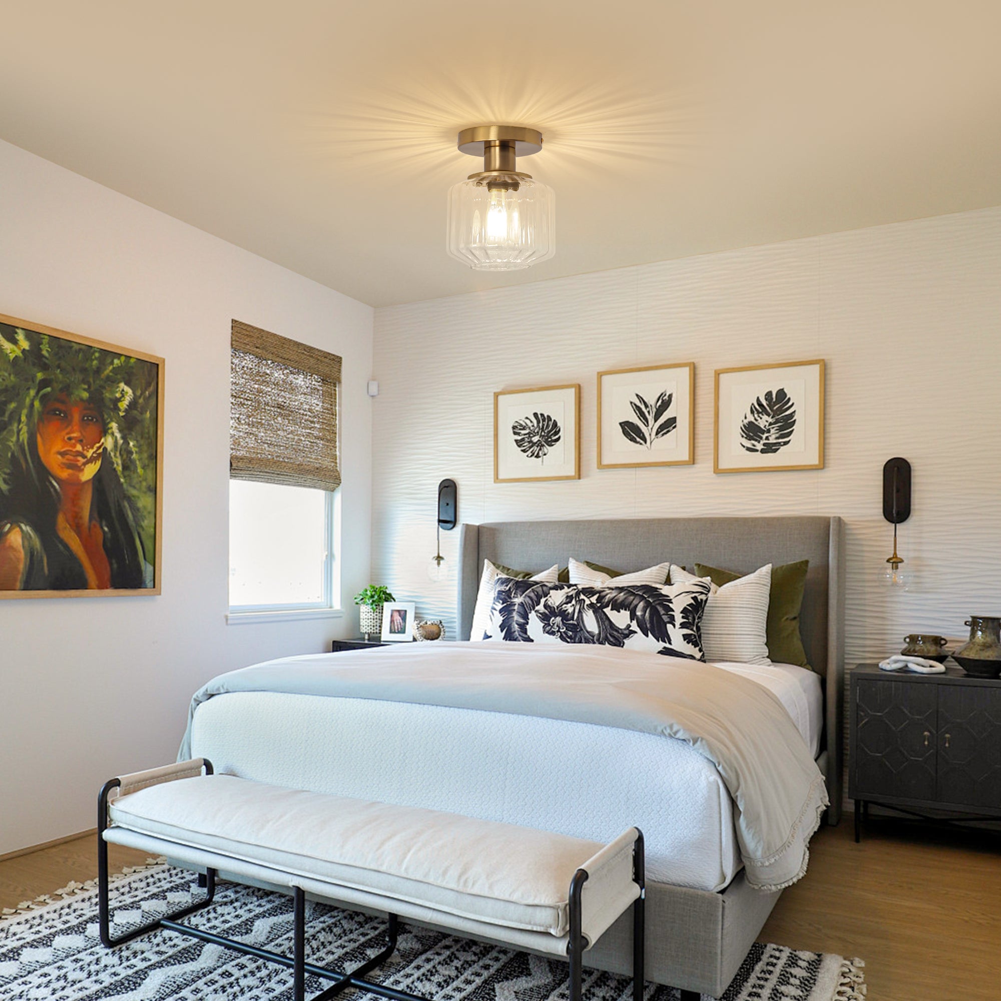 Marico 1 Light Semi Flush Mount Ceiling Light 6 Inch