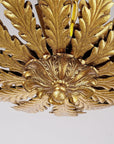 Belle 4-Light Botanical Gold Leaf Semi-Flush Chandelier