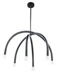 Caboche Mid Century Modern Black 6 Light Dimmable Chandelier