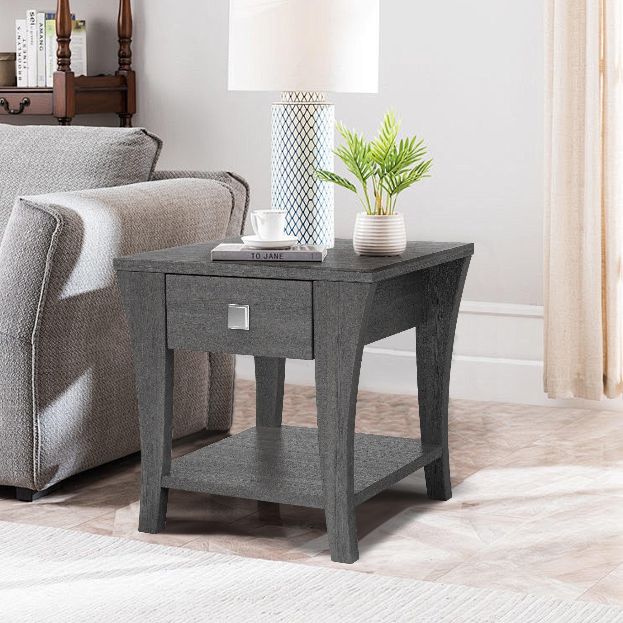 Amity Contemporary Gray End Table