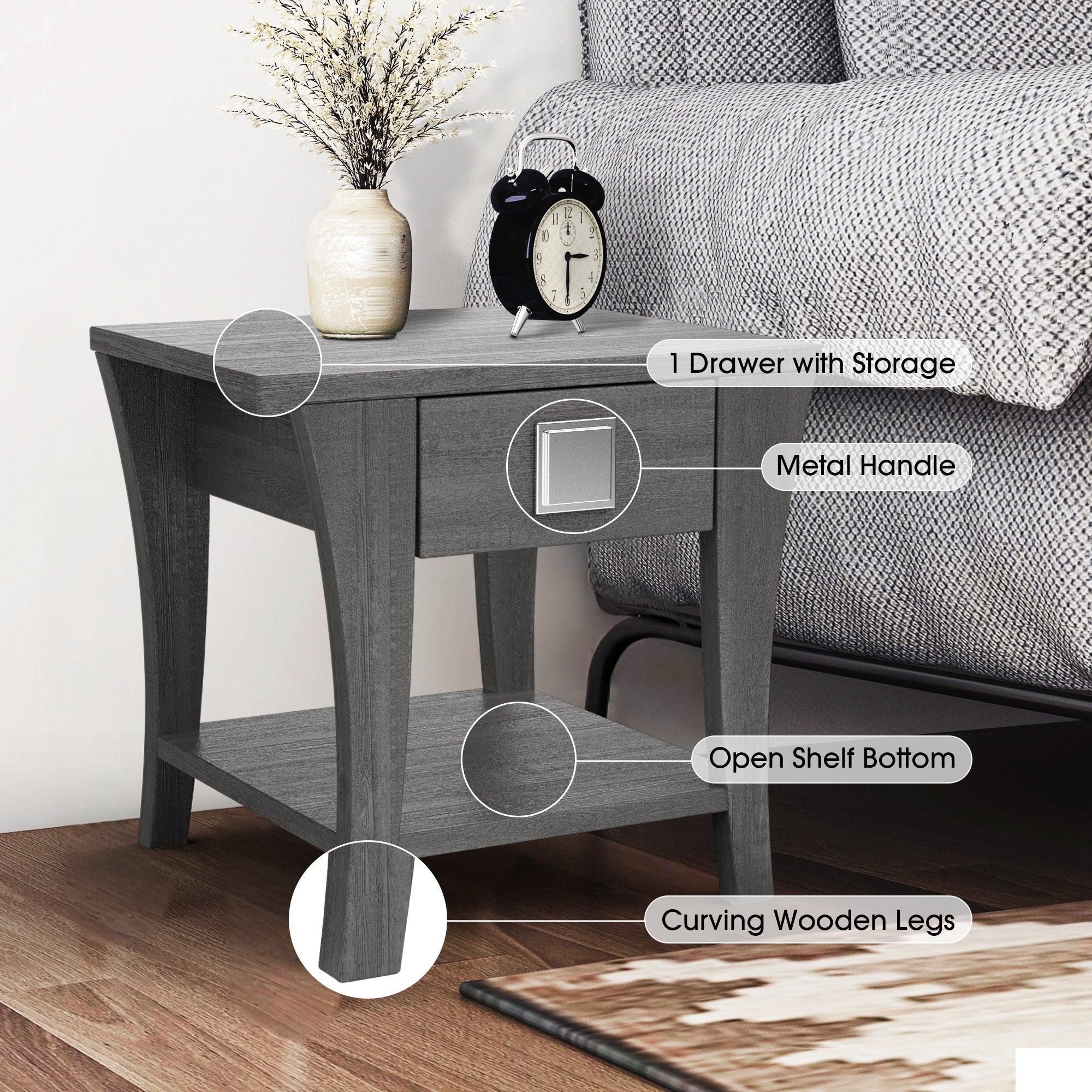 Amity Contemporary Gray End Table