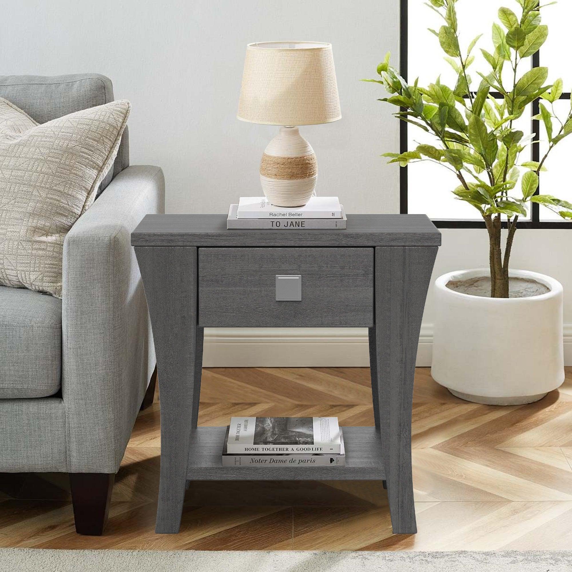 Amity Contemporary Gray End Table