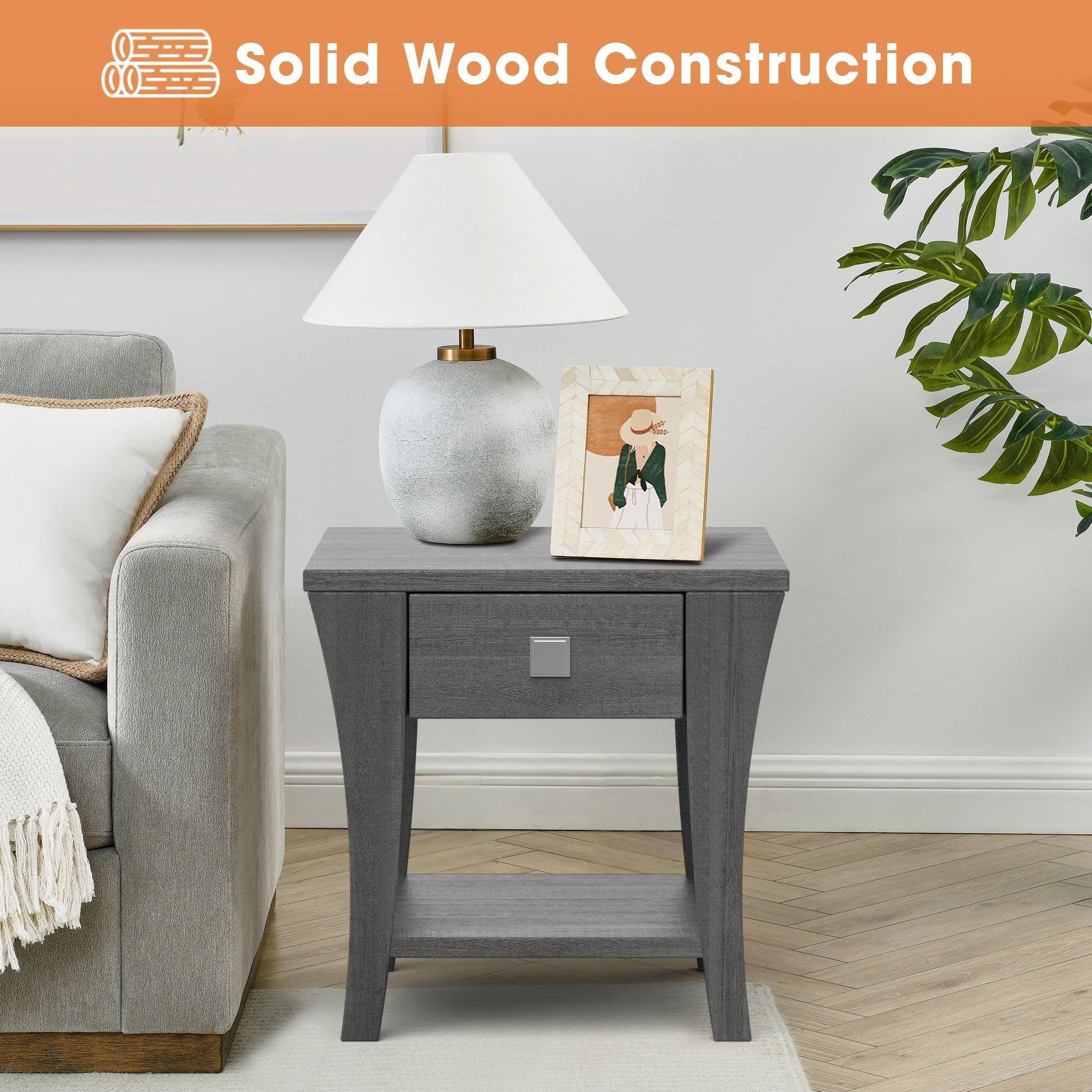 Amity Contemporary Gray End Table