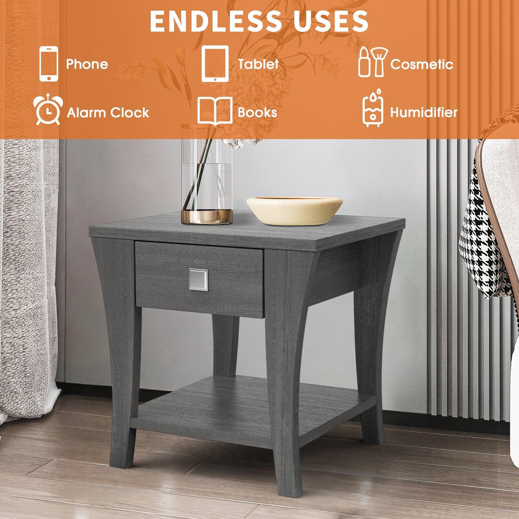 Amity Contemporary Gray End Table