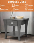 Amity Contemporary Gray End Table