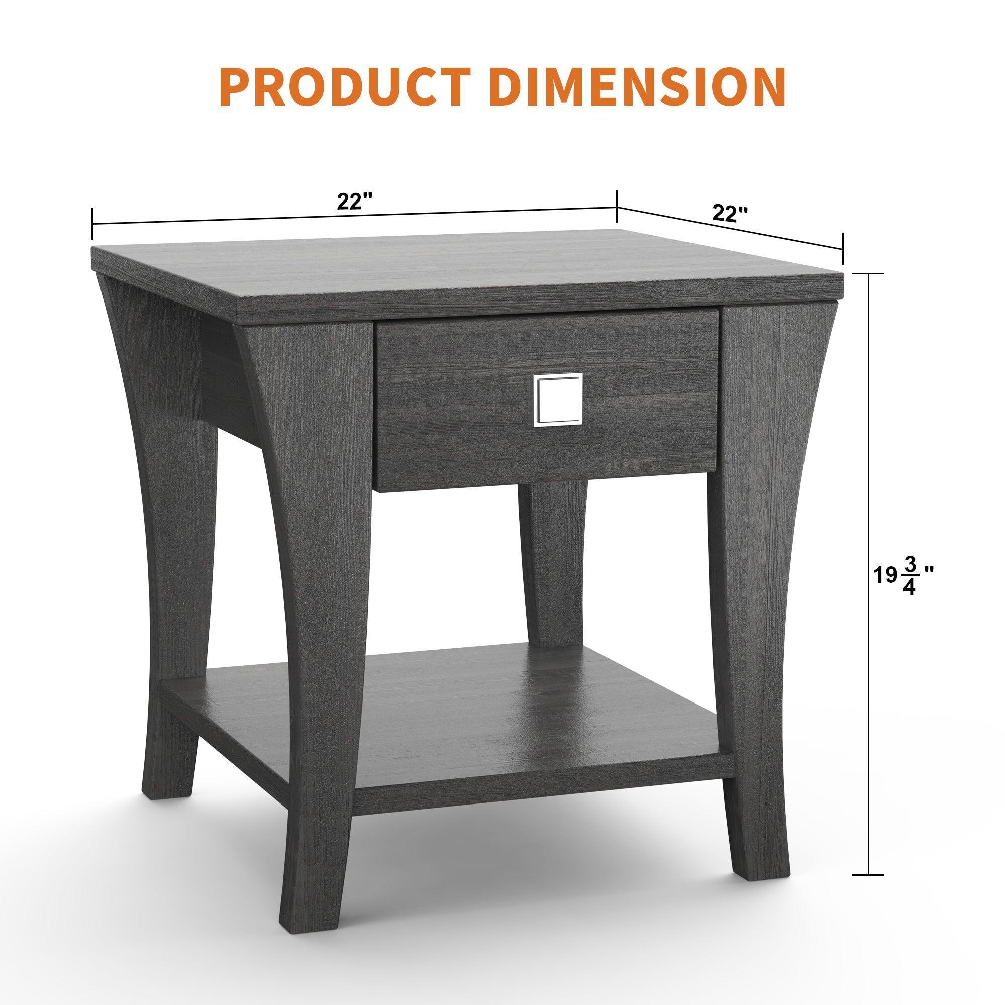 Amity Contemporary Gray End Table