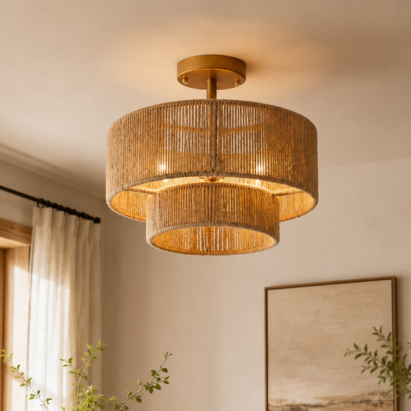 3-Light Wabi Sabi Flush Mount Ceiling Light