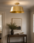 Modern Golden 3-Light Semi Flush Mount Light