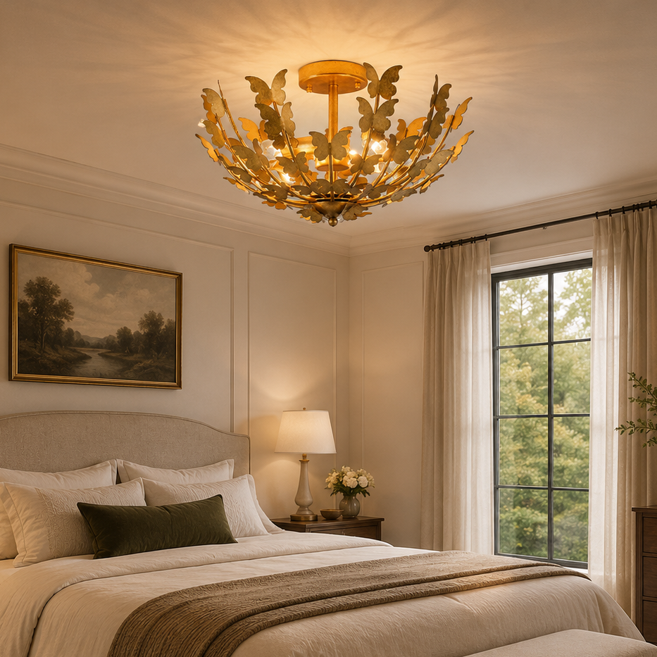 18 Inch 4 Light Betsy Semi Flush Mount Ceiling Light for Bedroom or Hallway