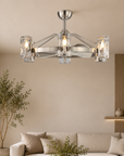 34" Glorian Modern Brushed Nickel Ceiling Fan With Light