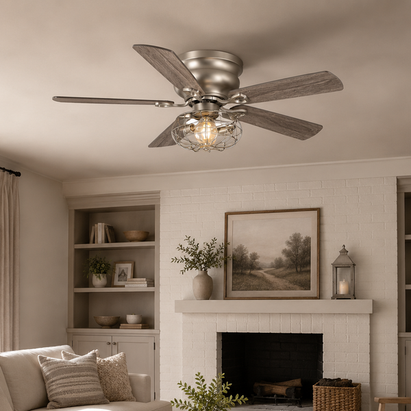 48" Thurber Satin Nickel Reversible Ceiling Fan