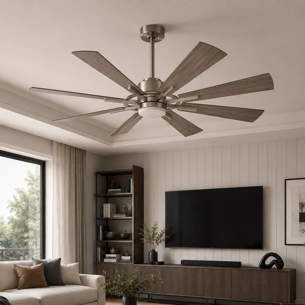 60" Oretha Farmhouse Windmill 8 Blades Downrod Ceiling Fan