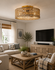 18 Inch Rattan Farmhouse Gold Ceiling Fan