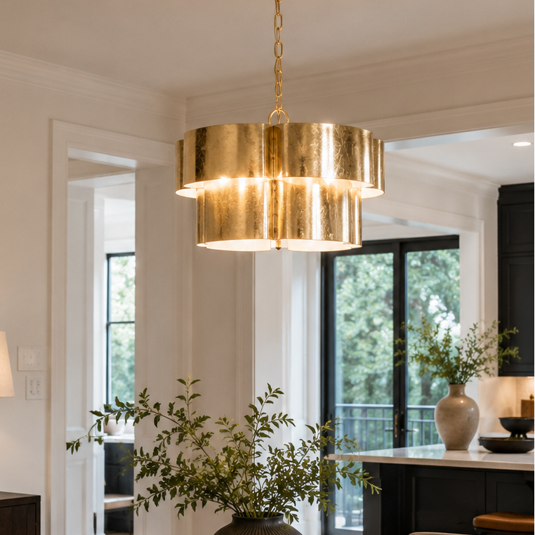 Industrial Farmhouse Golden 5-Light Iron Pendant Light