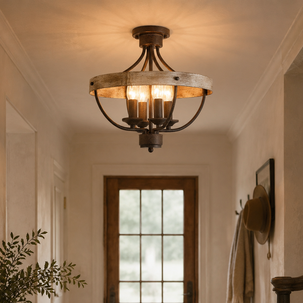 Industrial 4-Light Ceiling Light