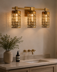 Modern Golden 3-Light Linear Vanity Wall Light