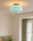 3-Light Flush Mount Ceiling Light in Gold Brass Finish
