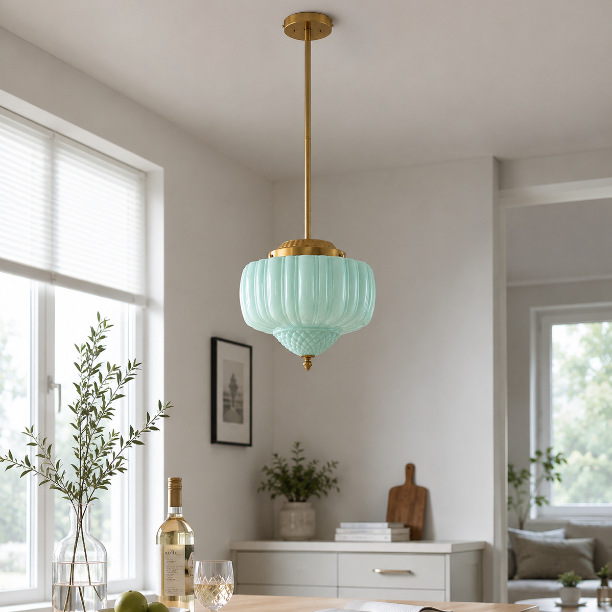 Phyllis Gold Brass 3-Light Island Pendant Light