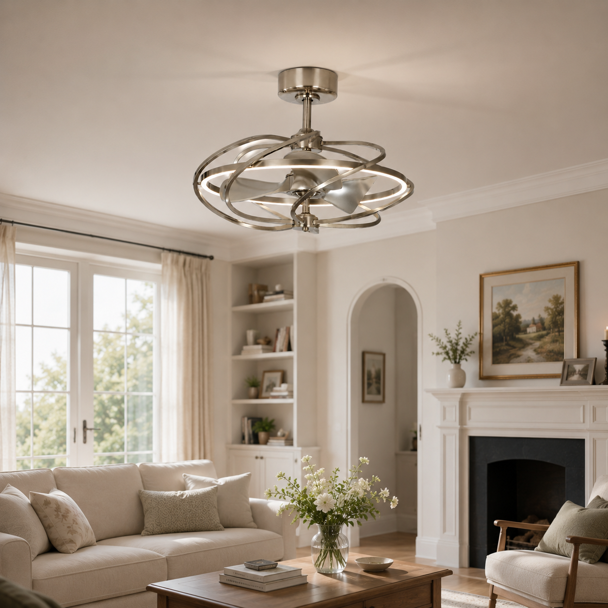 27" Bucholz Brushed Nickel Ceiling Fan