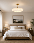 30" Golden Downrod Mount Crystal Luxury Fandelier