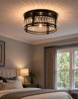 Modern Crystal 3 Light Flush Mount Ceiling Light