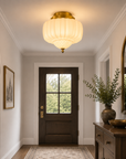 3-Light Flush Mount Ceiling Light in Gold Brass Finish