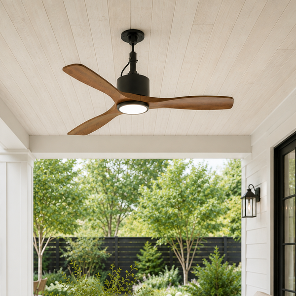 42" Patio Guard IP65 Modern Outdoor Black Ceiling Fan With Light