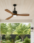 42" Patio Guard IP65 Modern Outdoor Black Ceiling Fan With Light