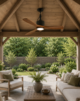 42" Patio Guard IP65 Modern Outdoor Black Ceiling Fan With Light