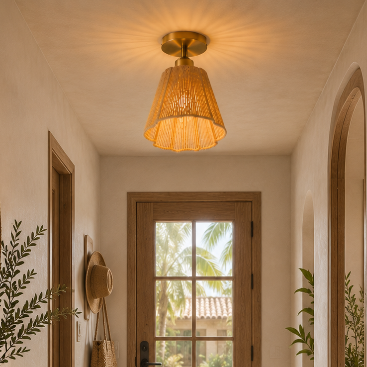 Yves 1 Light Semi Flush Mount Ceiling Light 7 Inch