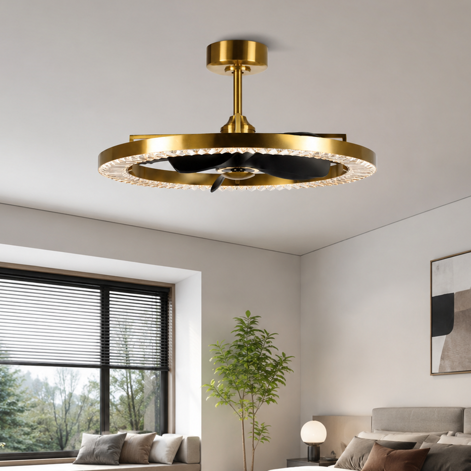 32" Robin Luxury Electroplated Copper LED Fandelier