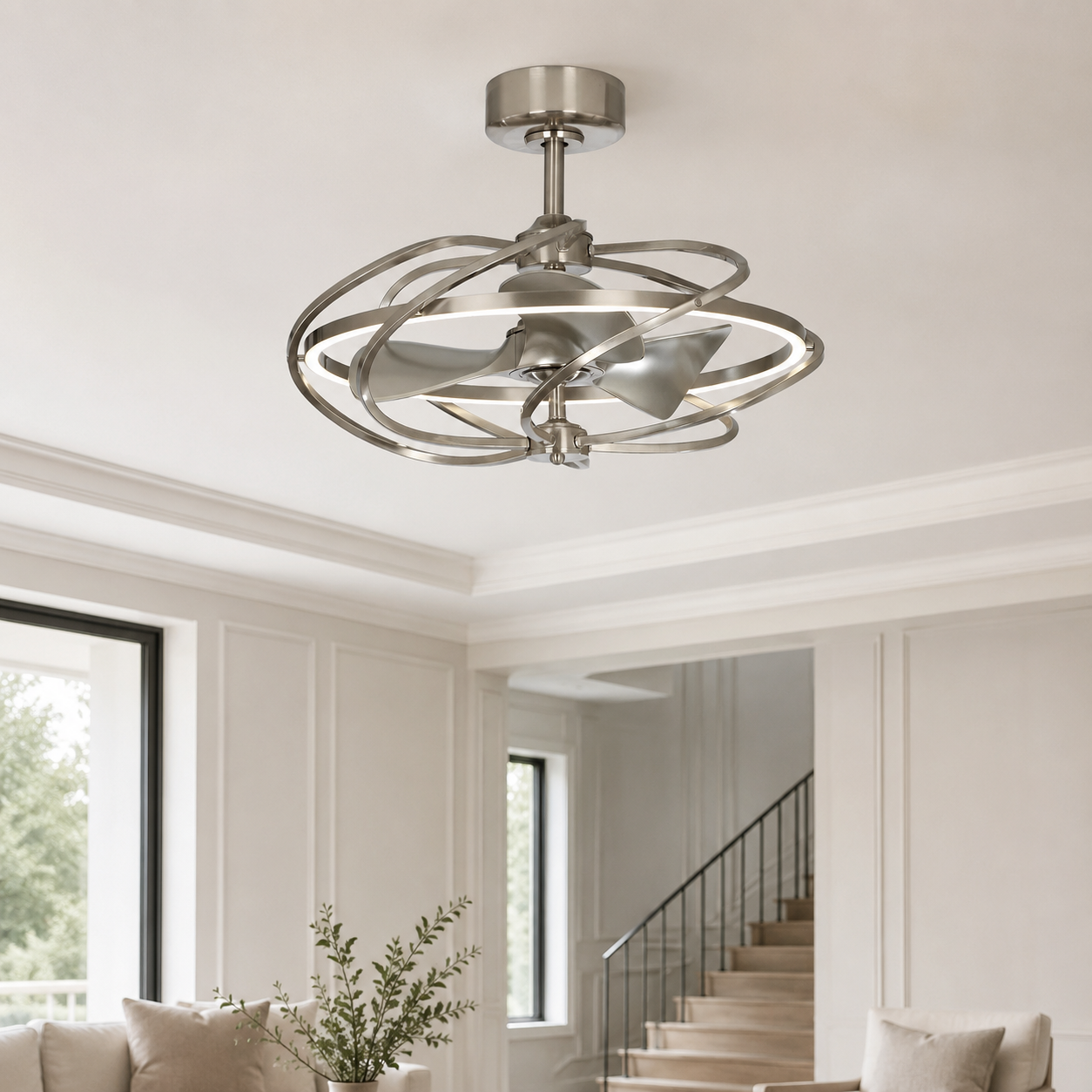27" Bucholz Brushed Nickel Ceiling Fan