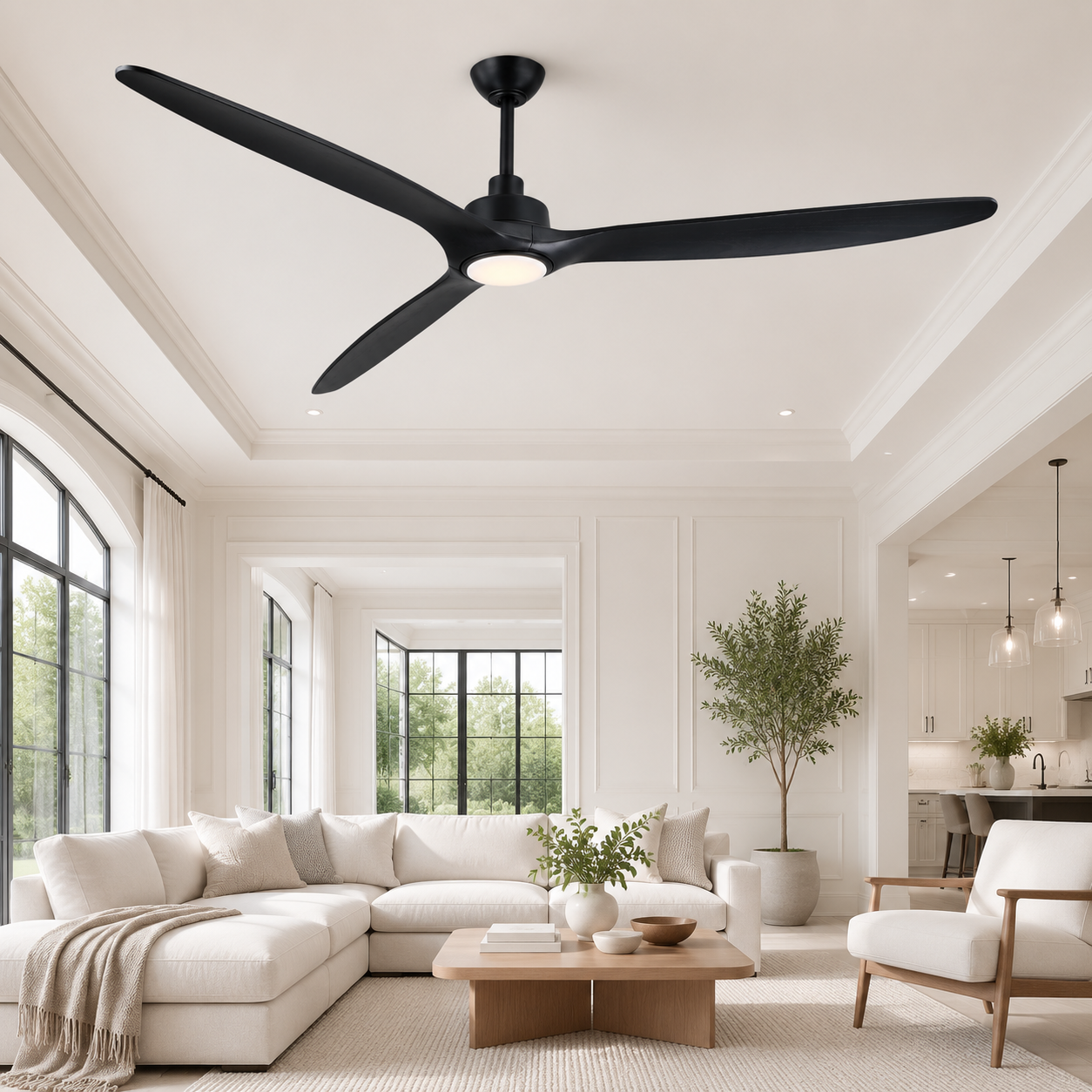 80" Aurix Luxury Solid Wood Blade Ceiling Fan