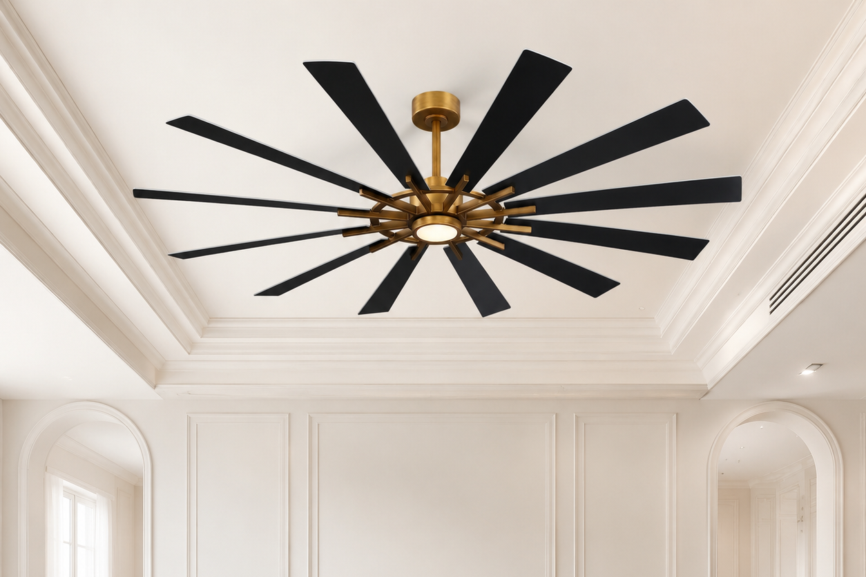 72" Irene Modern 12-Blade LED Ceiling Fan