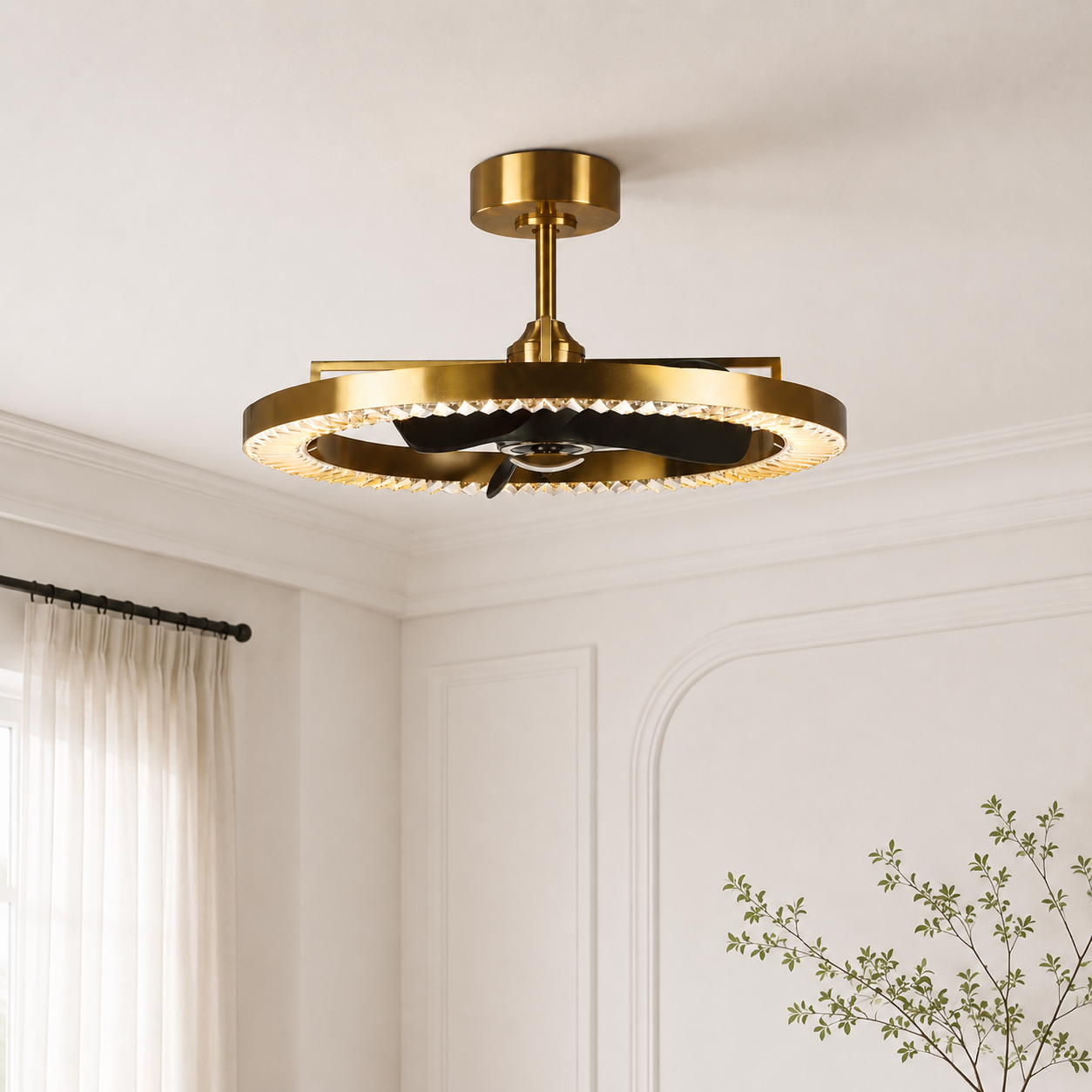 32" Robin Luxury Electroplated Copper LED Fandelier
