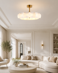 30" Golden Downrod Mount Crystal Luxury Fandelier