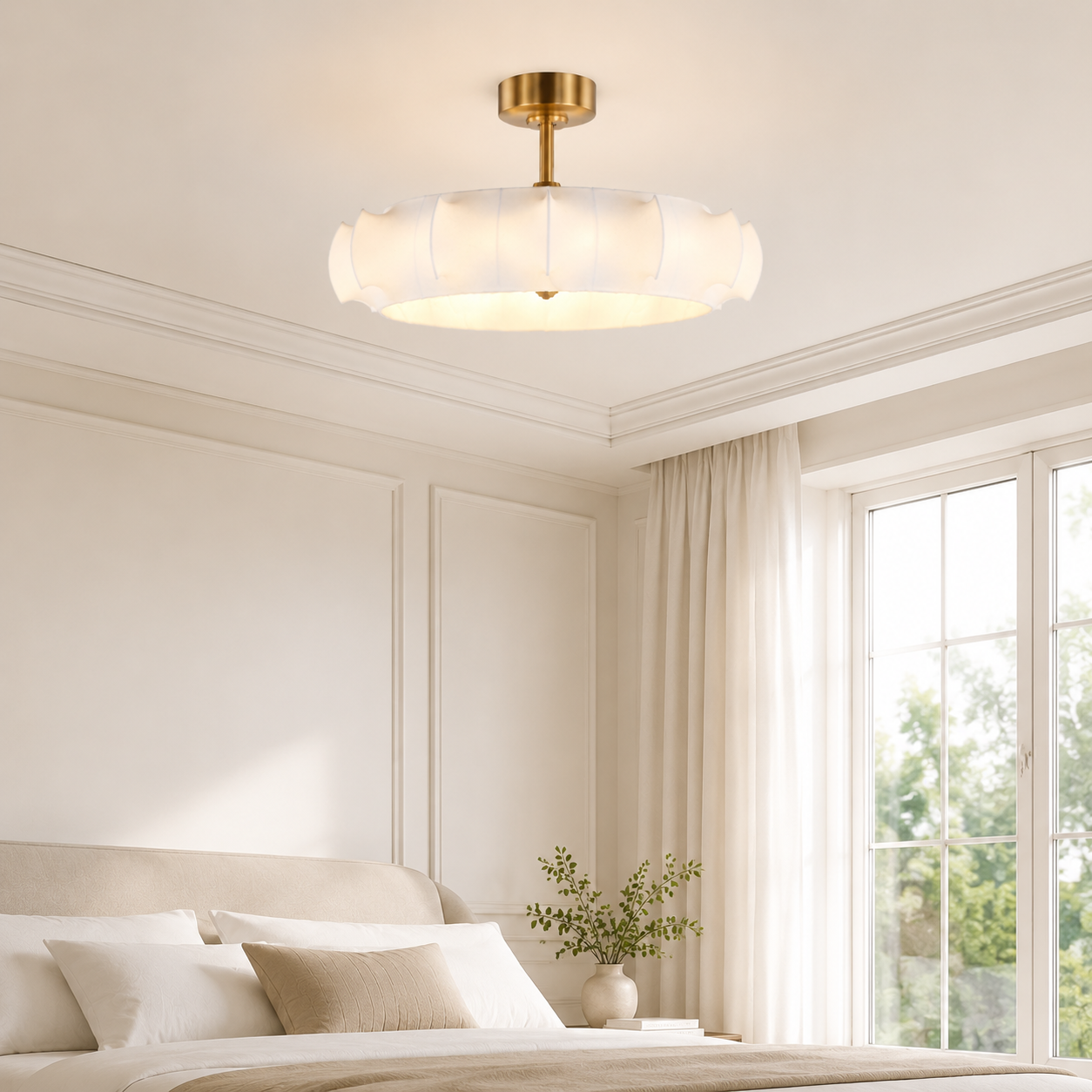 30" Golden Downrod Mount Crystal Luxury Fandelier