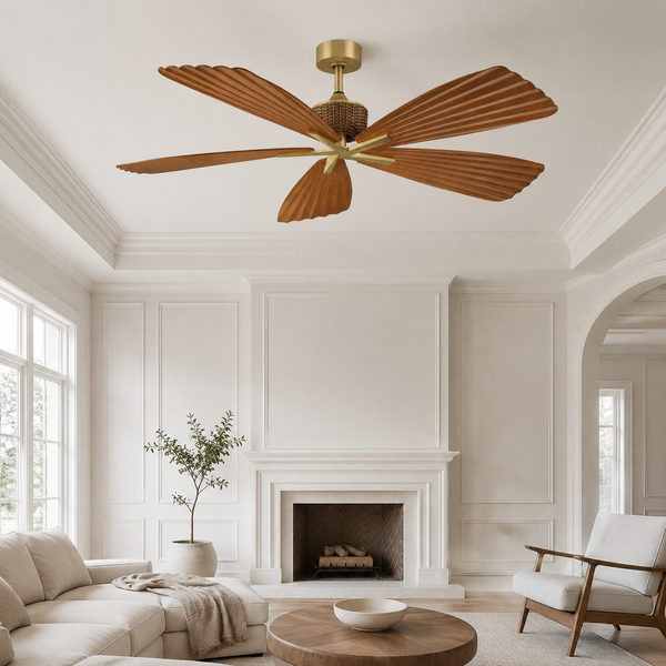 56" Porter Soft Brass IP66 Outdoor Ceiling Fan
