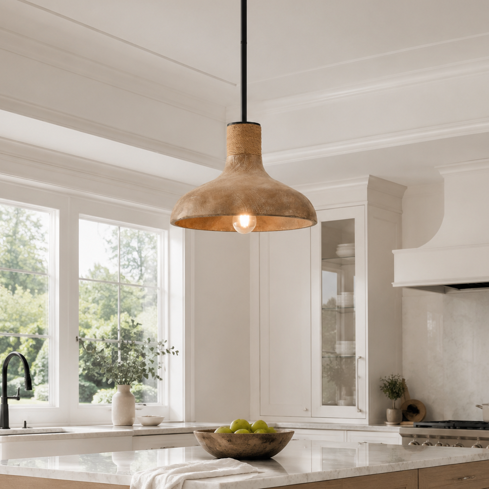 Maud 1-Light Black Modern Island Pendant Light