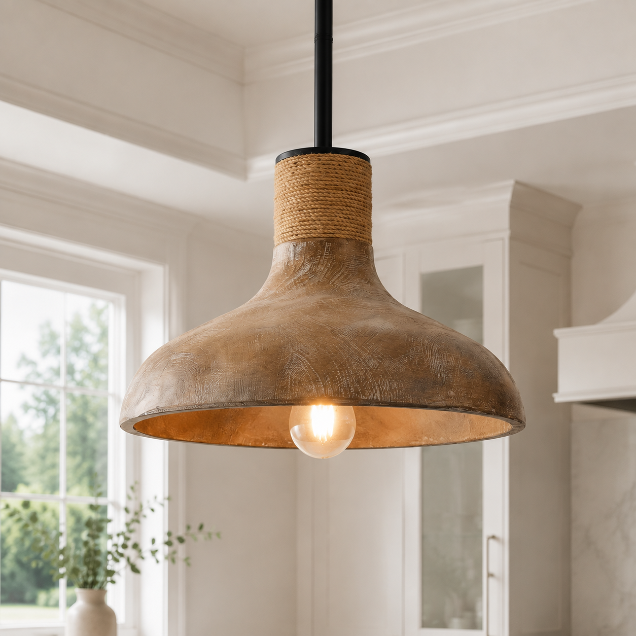 Maud 1-Light Black Modern Island Pendant Light
