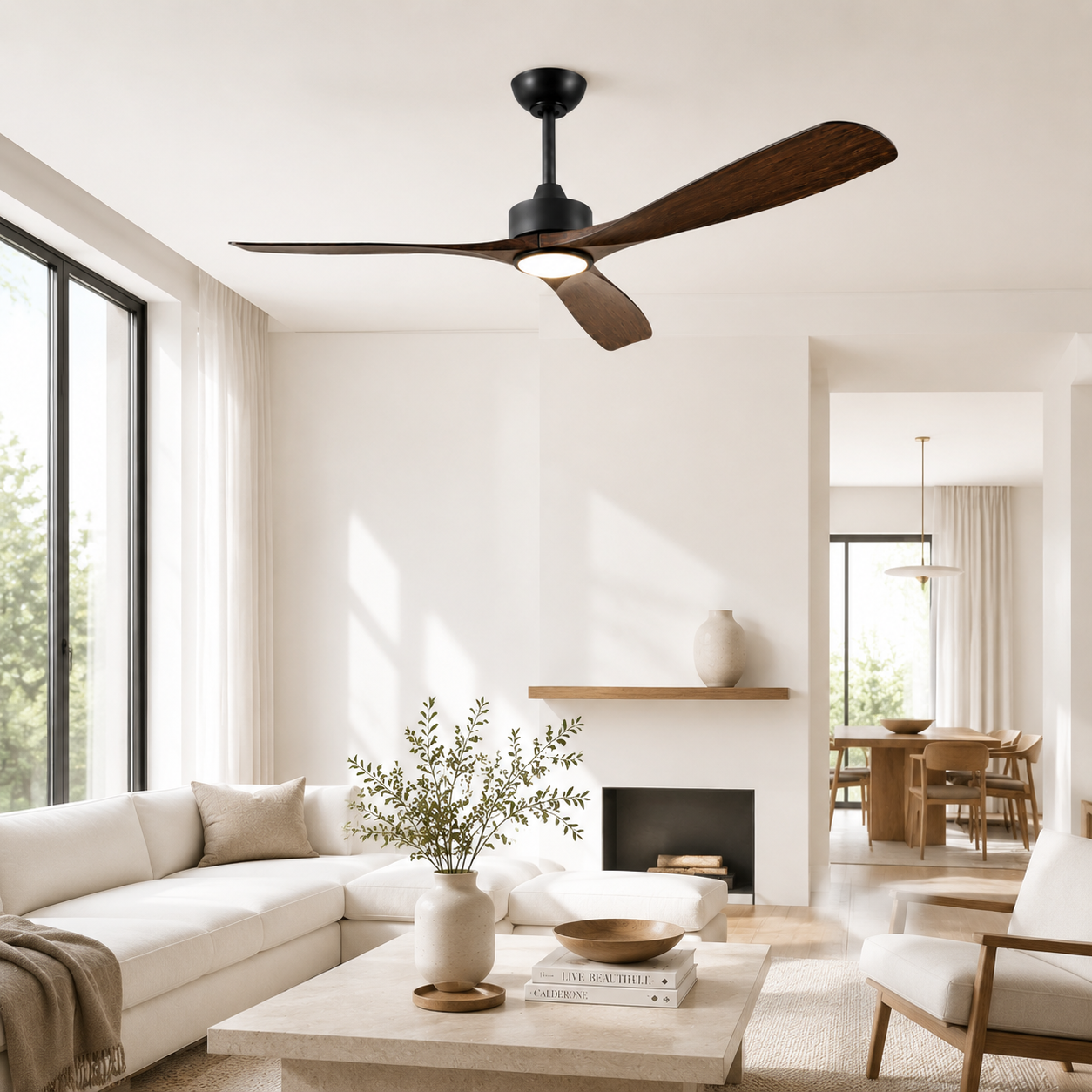 60 Inch Alexi Modern Downrod Ceiling Fan With Light