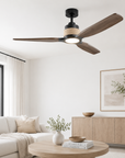 56" Louise Wood Blades LED Ceiling Fan