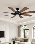 60" Oretha Farmhouse Windmill 8 Blades Downrod Ceiling Fan
