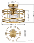 Lyle 1-Light Modern Semi-Flush Mount Ceiling Light