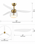 52" Jared Modern Antique Bronze LED Ceiling Fan