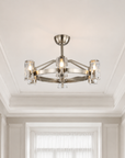 34" Glorian Modern Brushed Nickel Fandelier Ceiling Fan With Lighting