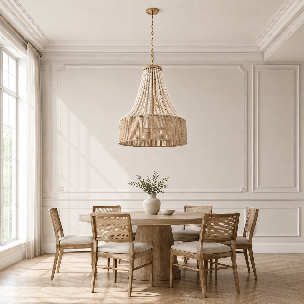 Modern Golden Farmhouse 4-Light Dry Rated Chandelier